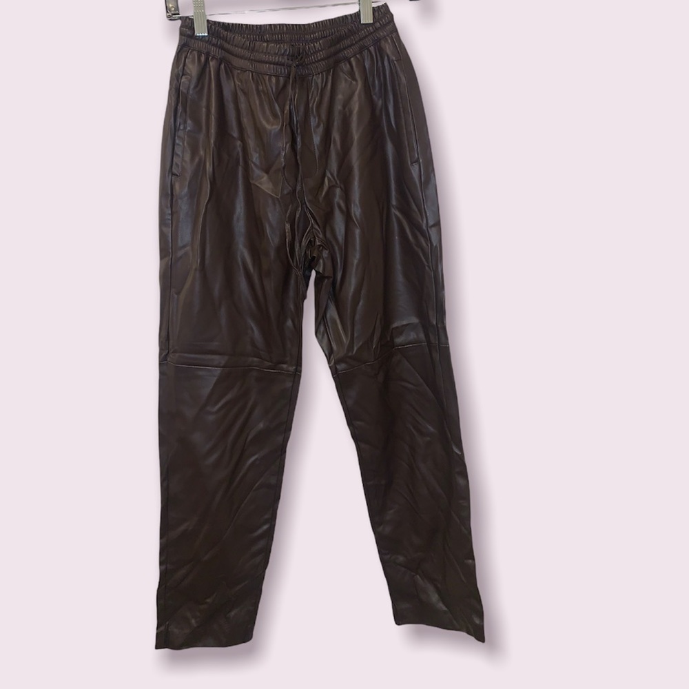 Mango casual faux leather pants